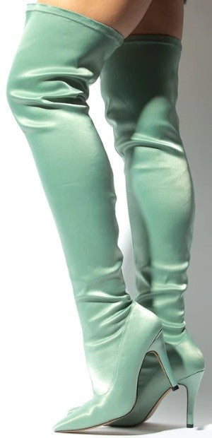 Gatubela Lycra Stretchable Thigh High Heel Boot