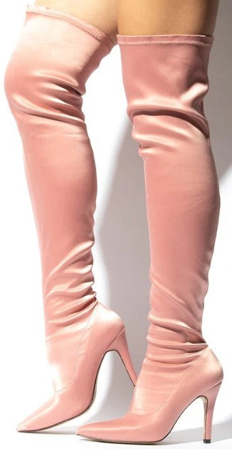 Gatubela Lycra Stretchable Thigh High Heel Boot