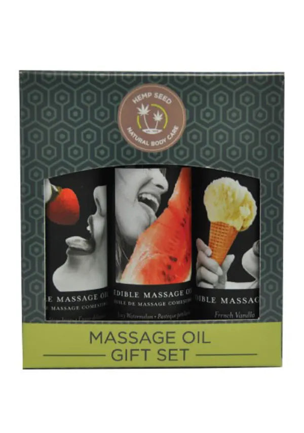 Earthly Body Edible Massage Oil Trio Gift Set (3 X 60ml)