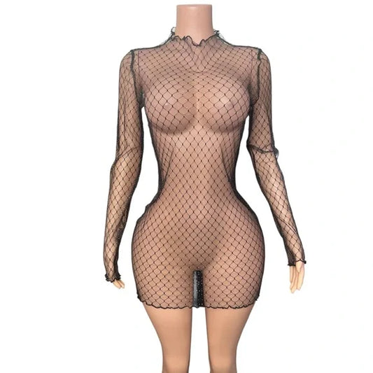 Black mesh dress