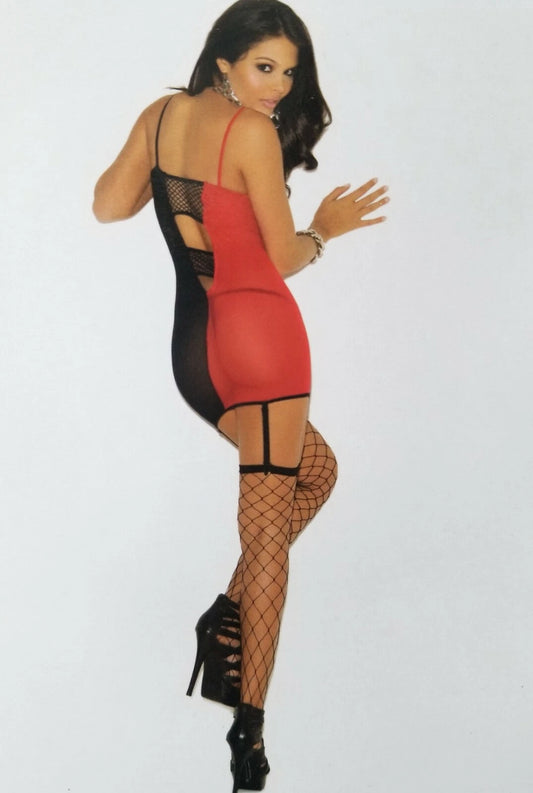 Opaque Mini Dress with Adjustible Garters