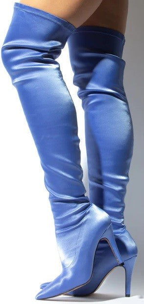Gatubela Lycra Stretchable Thigh High Heel Boot